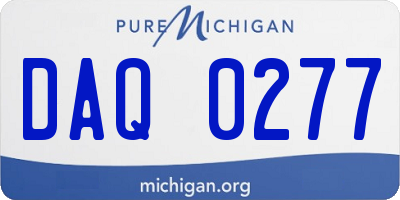 MI license plate DAQ0277