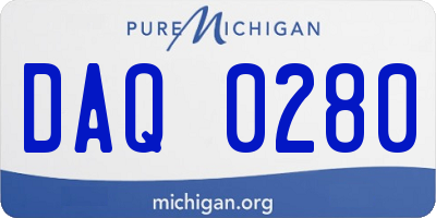 MI license plate DAQ0280
