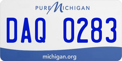 MI license plate DAQ0283