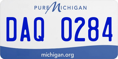MI license plate DAQ0284