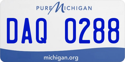 MI license plate DAQ0288
