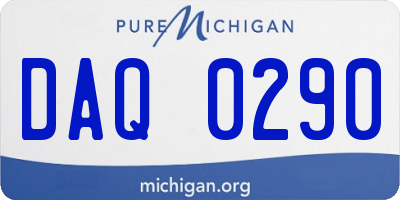 MI license plate DAQ0290