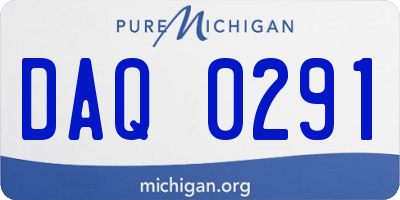 MI license plate DAQ0291