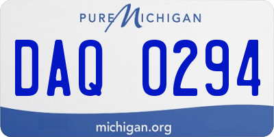MI license plate DAQ0294