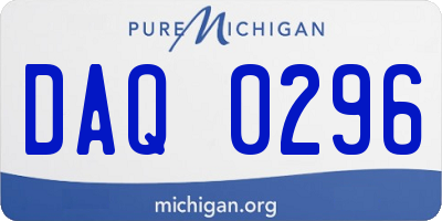 MI license plate DAQ0296