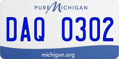 MI license plate DAQ0302