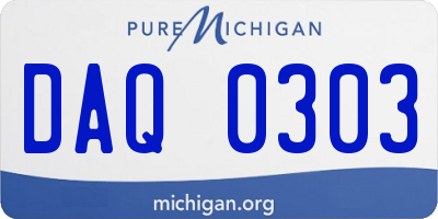 MI license plate DAQ0303