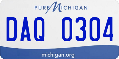 MI license plate DAQ0304