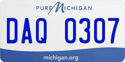 MI license plate DAQ0307