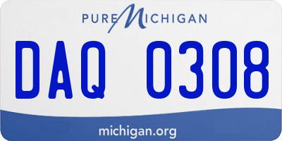 MI license plate DAQ0308