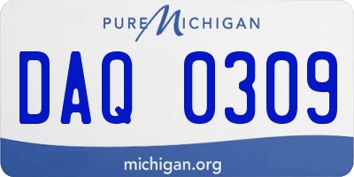 MI license plate DAQ0309