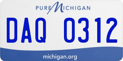 MI license plate DAQ0312
