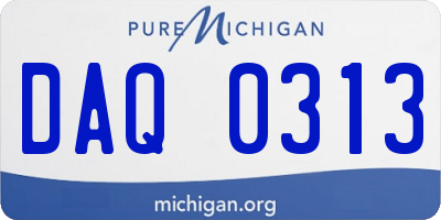 MI license plate DAQ0313