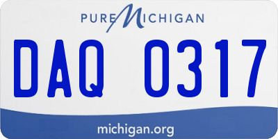 MI license plate DAQ0317