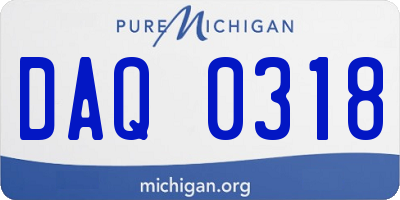 MI license plate DAQ0318