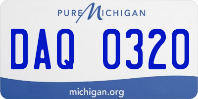 MI license plate DAQ0320