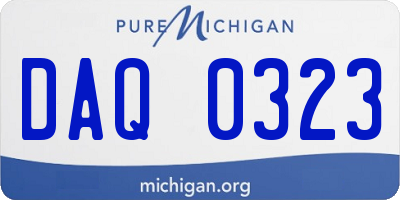 MI license plate DAQ0323