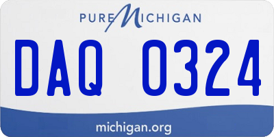 MI license plate DAQ0324