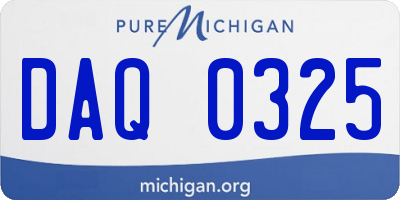 MI license plate DAQ0325