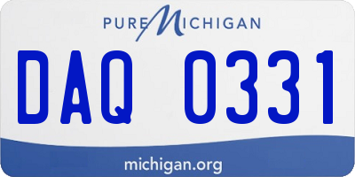 MI license plate DAQ0331