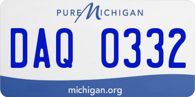 MI license plate DAQ0332