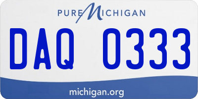 MI license plate DAQ0333