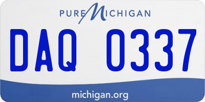 MI license plate DAQ0337