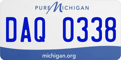 MI license plate DAQ0338