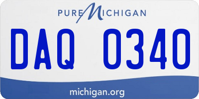 MI license plate DAQ0340