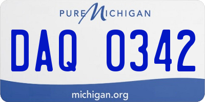 MI license plate DAQ0342