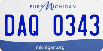 MI license plate DAQ0343