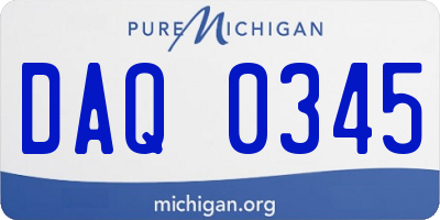 MI license plate DAQ0345