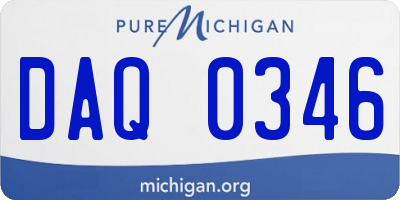 MI license plate DAQ0346
