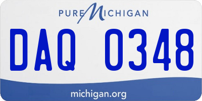 MI license plate DAQ0348