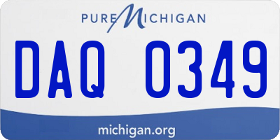 MI license plate DAQ0349