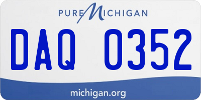 MI license plate DAQ0352