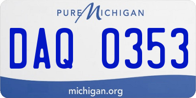 MI license plate DAQ0353