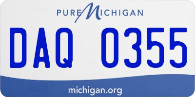 MI license plate DAQ0355