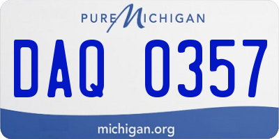 MI license plate DAQ0357