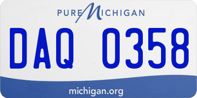 MI license plate DAQ0358