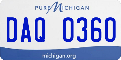 MI license plate DAQ0360
