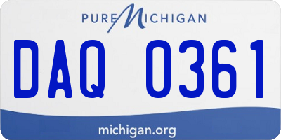 MI license plate DAQ0361