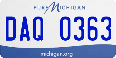 MI license plate DAQ0363