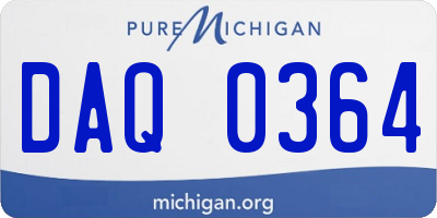 MI license plate DAQ0364