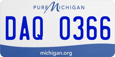 MI license plate DAQ0366
