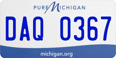 MI license plate DAQ0367