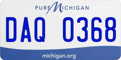 MI license plate DAQ0368
