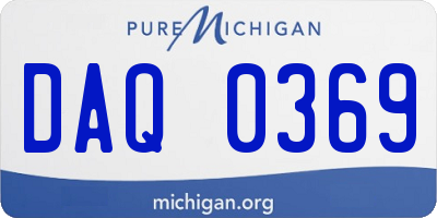MI license plate DAQ0369
