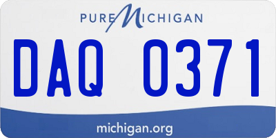 MI license plate DAQ0371