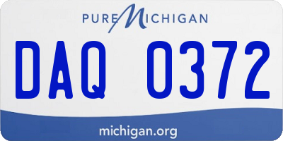MI license plate DAQ0372
